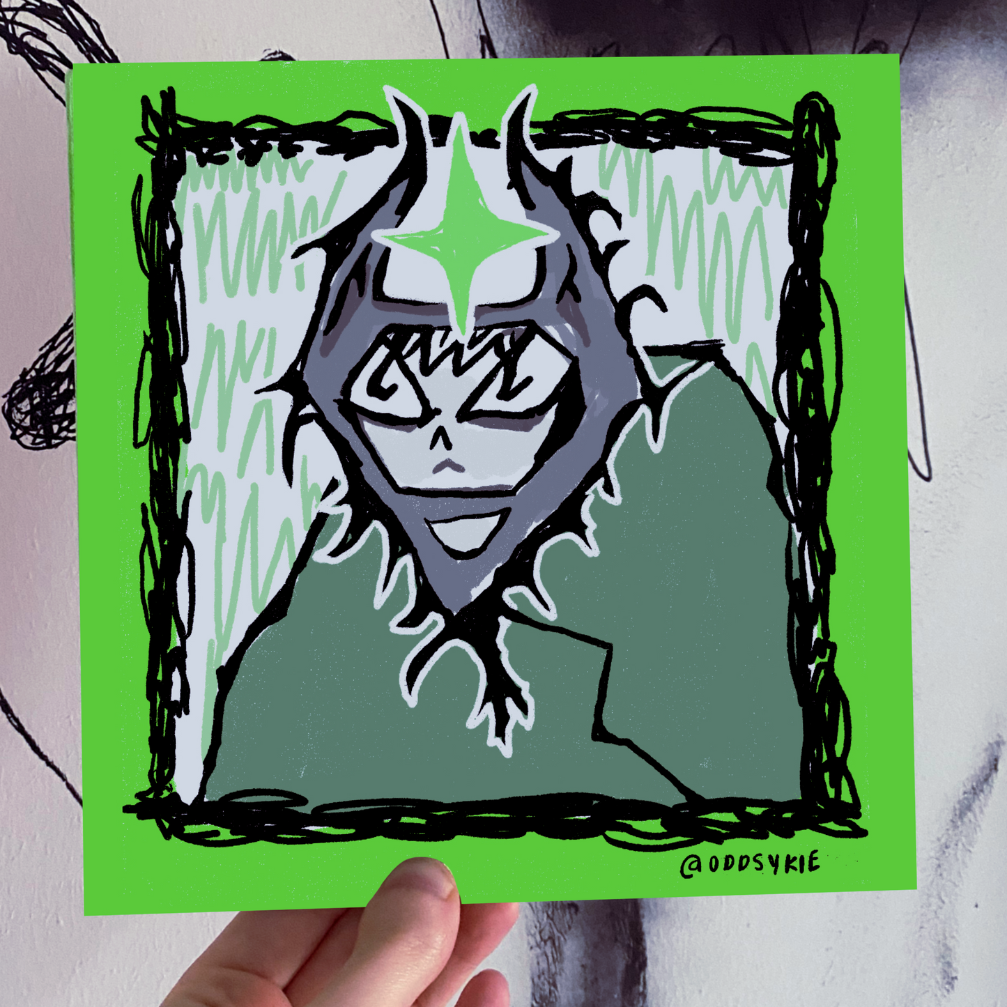 Grouchy Witch Square Art Print 8x8