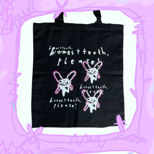 bones + teeth tote bag (double sided print)