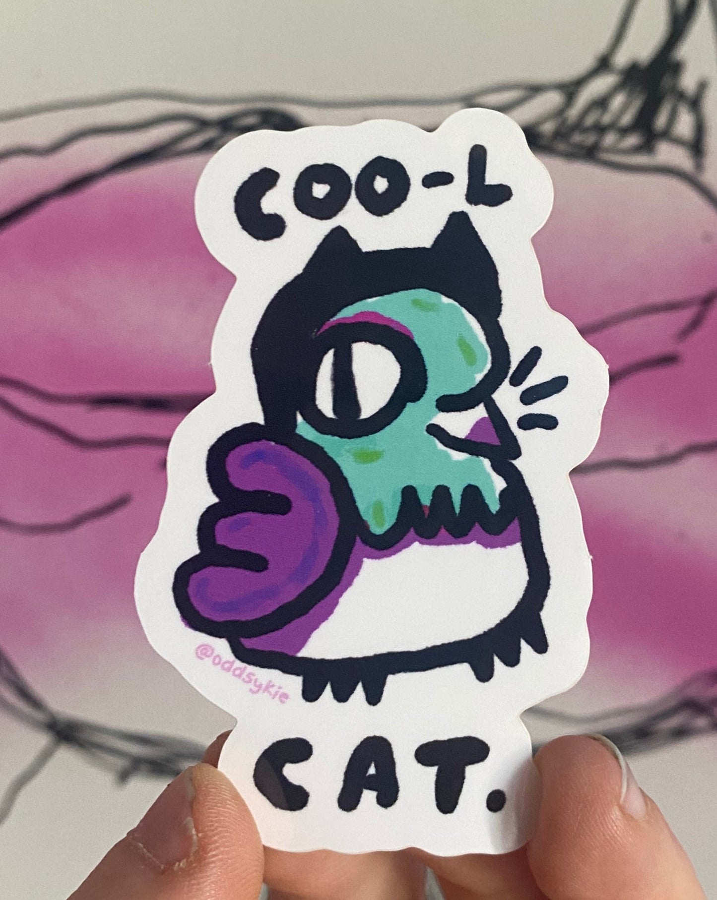 Coo-l cat Vinyl Sticker