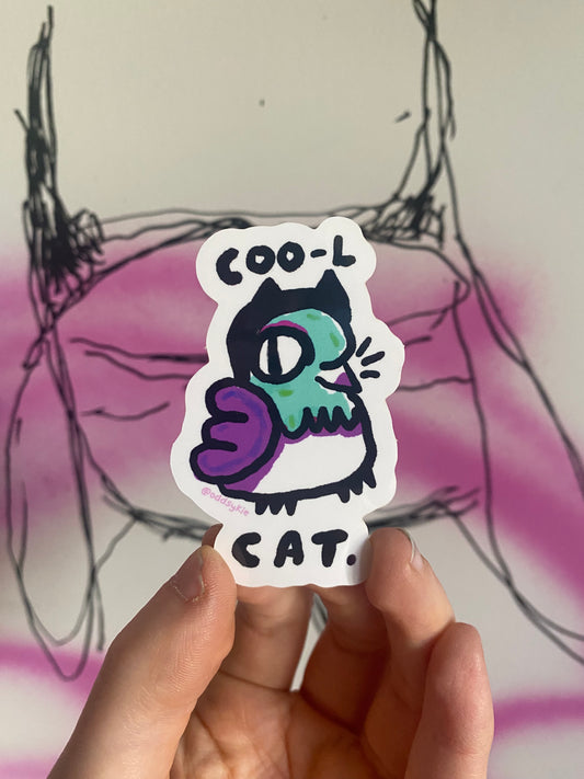 Coo-l cat Vinyl Sticker