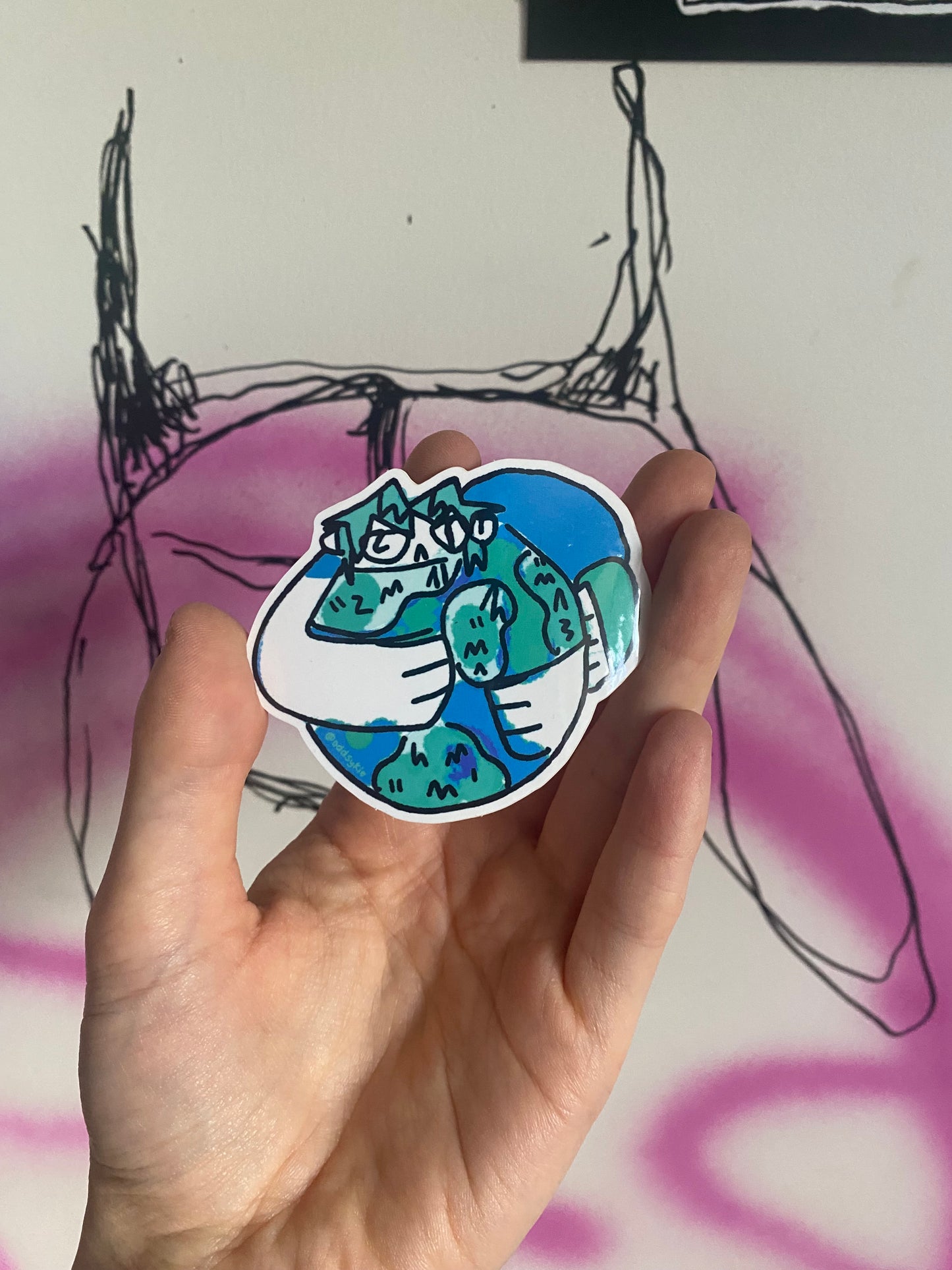 Earth guy Vinyl Sticker