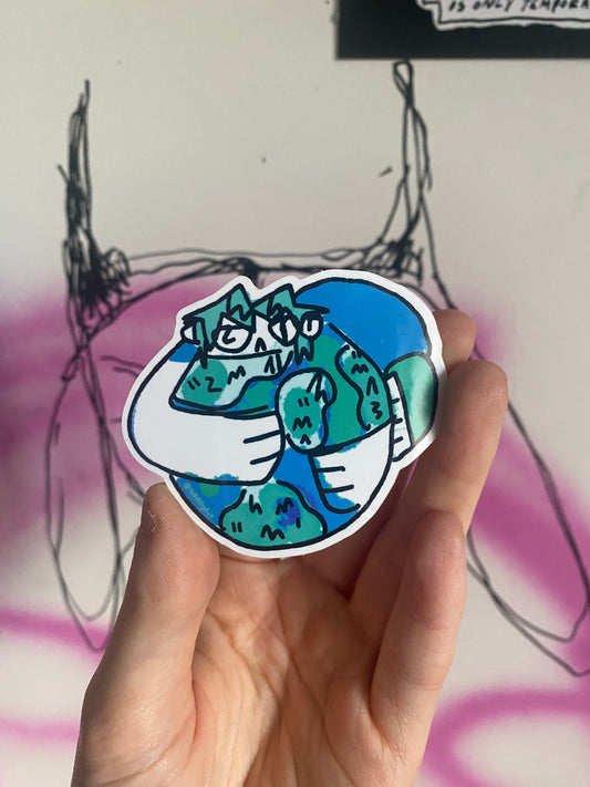 Earth guy Vinyl Sticker