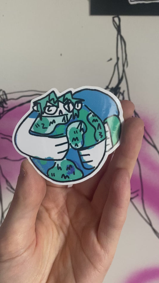 Earth guy Vinyl Sticker