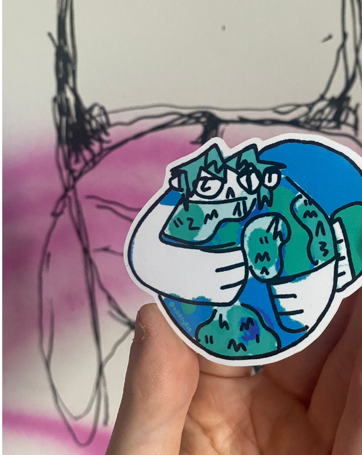 Earth guy Vinyl Sticker