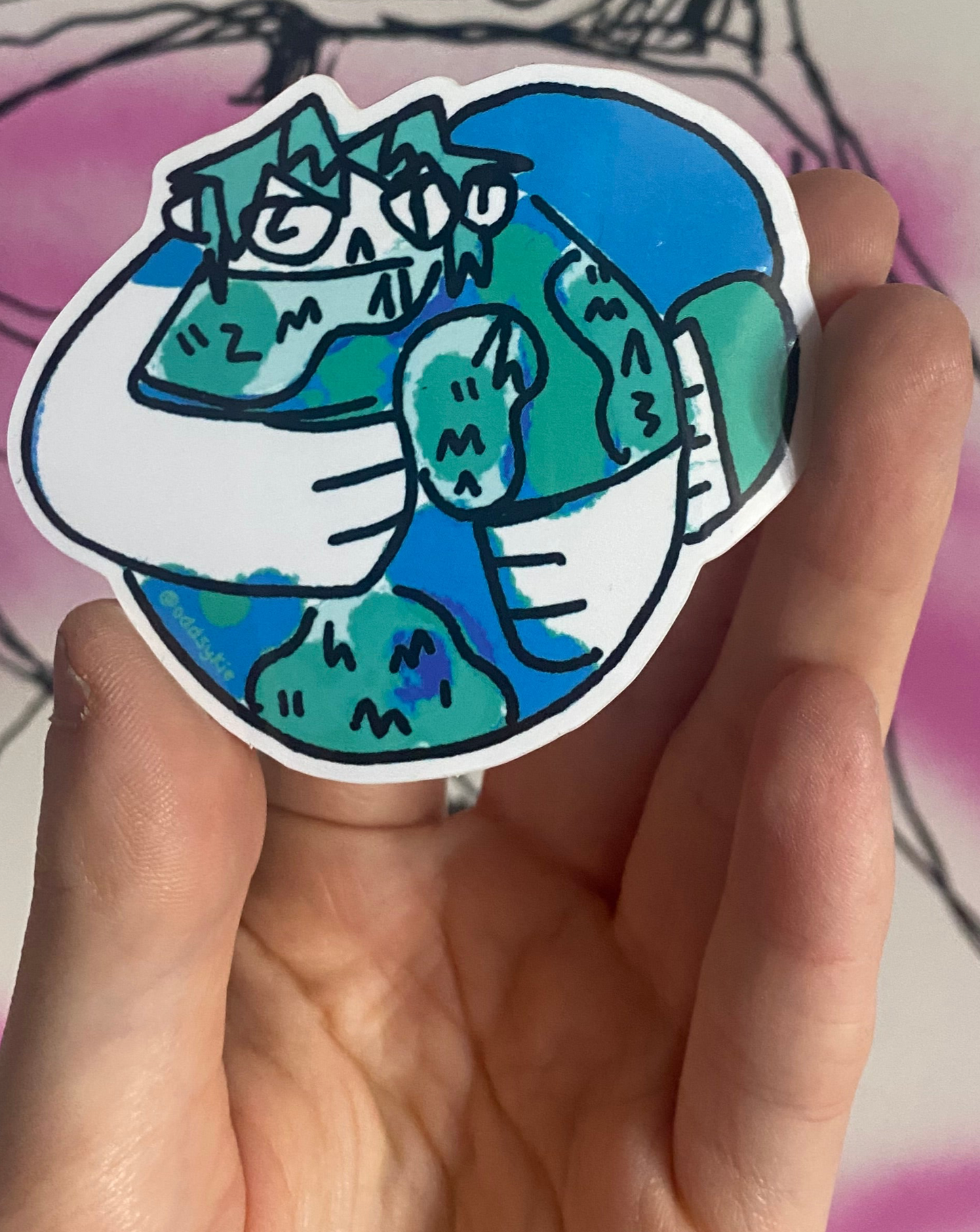 Earth guy Vinyl Sticker